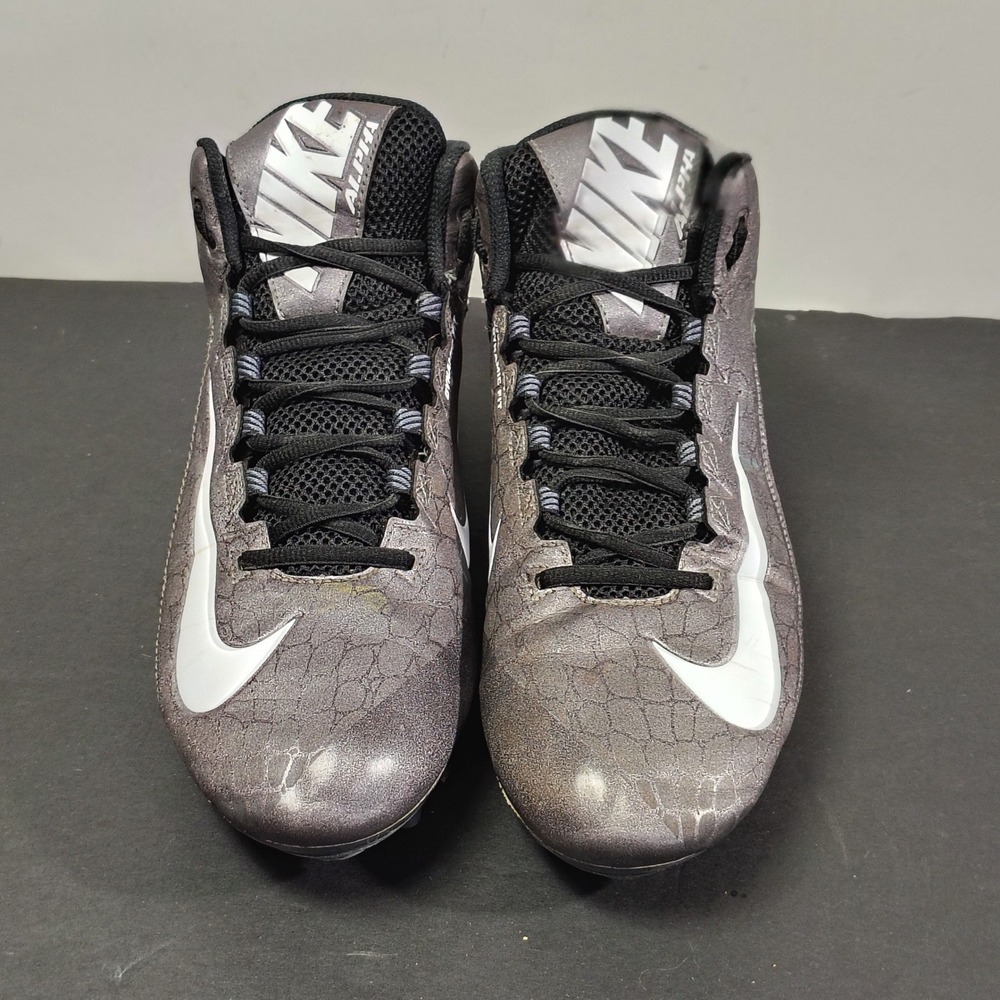 Nike Mens Alpha Pro 2 Mid TD Football Cleats 12 Black Silver 725227-010 Athletic - Picture 6 of 15